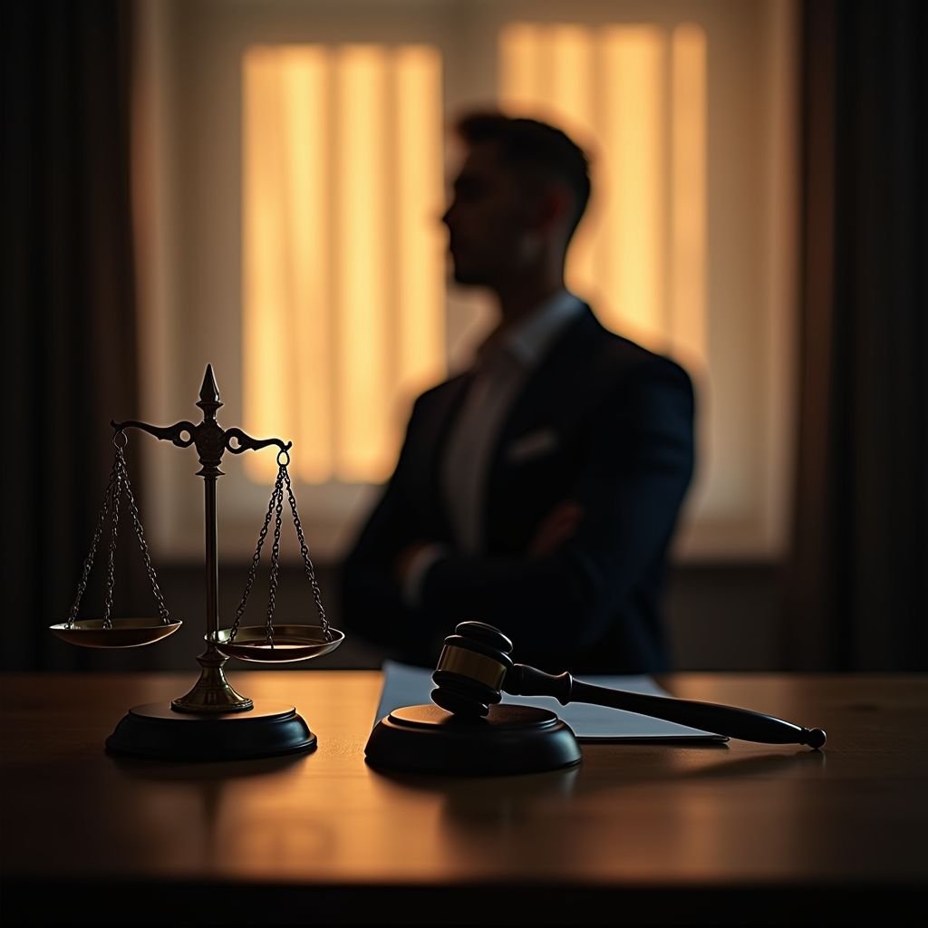 Advisory - lawyer with scales and gavel